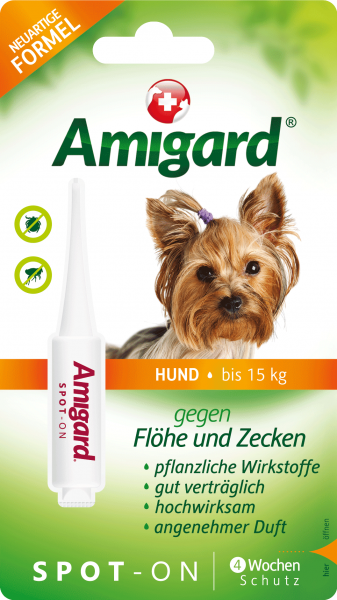Amigard Spot-On 2 ml für Hunde bis 15 kg natürlicher Zeckenschutz für bis zu 4 Wochen jetzt kaufen