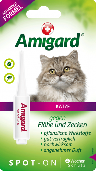 Amigard Spot-on Katze 1,5 ml für natürlichen Schutz gegen Zecken für bis 4 Wochen jetzt hier bestellen